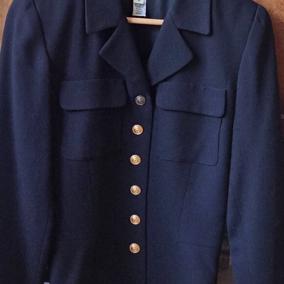 Gorgeous 100% Virgin Wool Black Blazer sz 6 - Picture 3 of 6